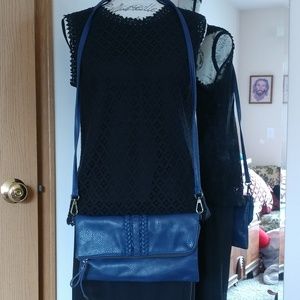 Navy Blue Clutch with Cross Body Strap💜
